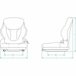 Promo 🥰 TVH Parts Vinyl Forklift Seat with Switch SY1960 - 19"W x 19-11/16"D x 19"H ✨ -Deals Pallet Trucks Store SPS SY1960 B